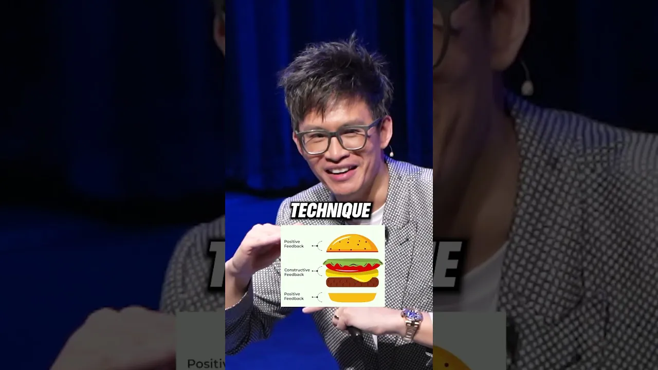 Vinh Giang explaining to his audience how to give feedback that is constructive